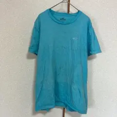 ホリスター Ｔシャツ クルーネック 半袖 無地 Ｍ 青 綿 春夏 デイリー