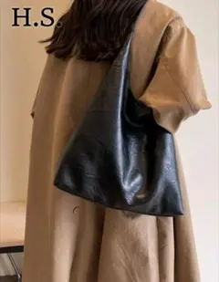 SHEIN高評価 レザー黒 ショルダーバッグ