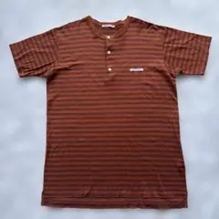 Papas ブラウン ストライプ Tシャツ L相当