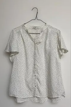 GLACIER ドット柄半袖ブラウス　タグ付き
