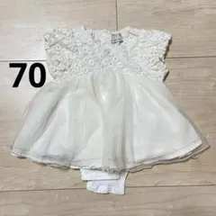 美品　petit main 70サイズ　ピンク　ベビードレス　ワンピース