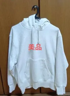 GU メンズ　ヘビーウェイト　スウェットパーカー　M　杢　ライトグレー　起毛