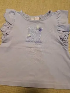 mezzo piano 薄紫 フリル袖 Tシャツ 110