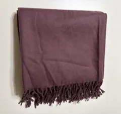 パープル フリンジ付き マフラー　 大判ストール