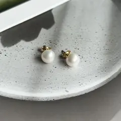 【上質淡水パール】サージカルステンレス製 スタッドピアス
