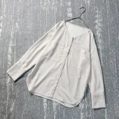 ★ロートレアモン　薄手ブラウス　Vネック　ドロップショルダー　テロテロ素材　38