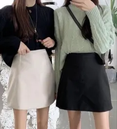 インパン付き台形ミニスカート ac1891 アイボリー