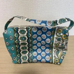 ハンドメイド ポーチ 持ち手付き ソレイアード　ビニコ生地