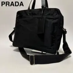 o50【極美品】プラダ　三角ロゴ　ナイロン　ブラック　2way ビジネスバッグのサムネイル