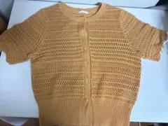 GU 半袖 透かし編み カーディガン Sサイズ オレンジ