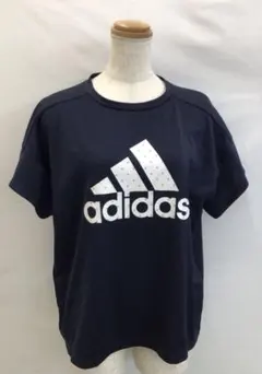T322Nレディース半袖Tシャツ紺M夏プリントadidas 10/30