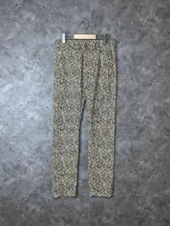 美品】クニオコレクション デニム風 ストレッチパンツ M アニマル 日本