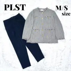 PLST プラステ セットコーデ ノーカラージャケット パンツ セレモニースーツ