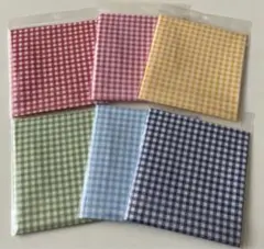 大人気！カットクロス　ギンガムチェック　6色コンプ　推し活　メンカラ　ぬい活