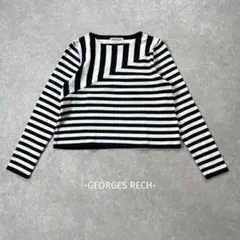 GEORGES RECH/ボーダーニット/38/白×黒/日本製/綺麗めのサムネイル