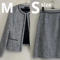 【美品】インディヴィ　ラメツイード　セットアップ　スカートスーツ