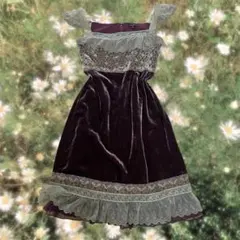 ワンピース ベロア y2k 平成ギャル フェアリーグランジ フリル 森ガール