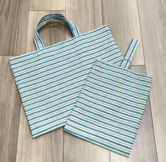 【男女兼用カラー】シンプルなレッスンバッグ＆上履き袋の２点セット