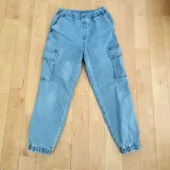 UNIQLO キッズ デニム カーゴパンツ 150のサムネイル