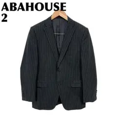 【美品】 ABAHOUSE テーラードジャケット 綿100 2 黒ストライプのサムネイル
