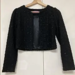 セラビ　スパンコール　ノーカラージャケット　ブラックのサムネイル
