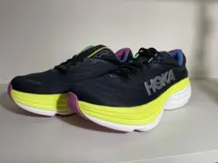 HOKA BONDI 8 ブラック/イエロー/レインボー