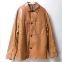 ZARA フェイクレザージャケット キャメル メンズ S