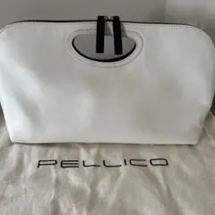 PELLICO レザー ハンドバッグ クラッチバッグ　ホワイト &ブラックのサムネイル