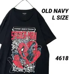 スパイダーマン MARVEL OLD NAVY Tシャツ L 黒 ビッグプリントのサムネイル