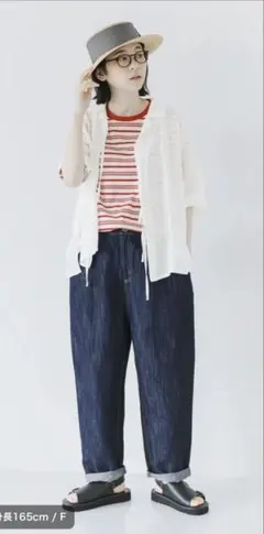 ista-ire⭐︎ナチュラン別注⭐︎コットンリネンデニムパンツ⭐︎美品⭐︎イスタイーレ