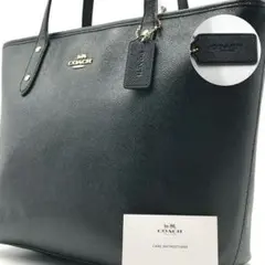 未使用級/A4収納可能✨コーチ トートバッグ レザー ブラック 肩がけ