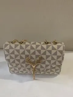 幾何学模様のゴールドチェーンバッグ