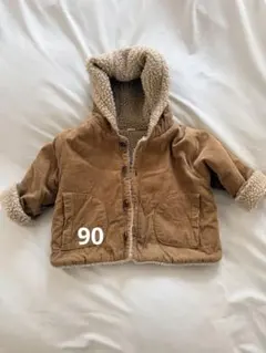 ブラウン コーデュロイ ボアジャケット　90 95 子供　アウター　冬服