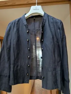 ICB　オンワード　麻ジャケット　ネイビー