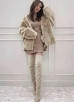 エイミーイストワール ESロゴ刺繍アーガイルニットワンピース