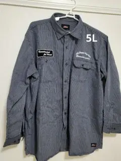 Dickies ストライプ長袖シャツ 5L