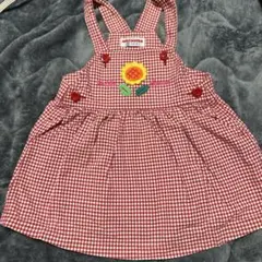 ミキハウス ギンガムチェック ワンピース 90cm