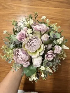 【値下げ♪】くすみカラー アーティフィシャルブーケ 結婚式 造花　ガーランド付
