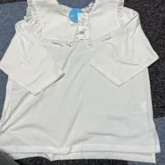 新品タグ付き　グローバルワーク フリル付き襟 ホワイトTシャツ 140cm
