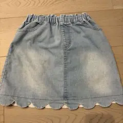 プティマイン スカラップデニムスカート　120