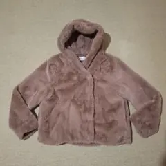 AZUL フード付きブラウンフェイクファーコート