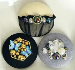 94-ハンドメイドくるみボタン★ブローチorヘアゴムセット（説明欄必読‼︎）