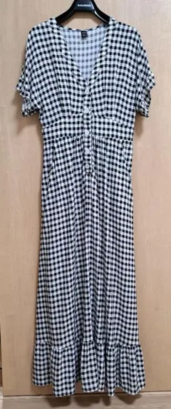 SHEIN ギンガムチェックロングワンピース