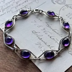 N.E.FROM Denmark◎1960sアメジストシルバー925ブレスレット