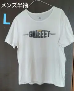 メンズ半袖 メンズtシャツ メンズL 白Tシャツ 綿100% プリントtシャツ