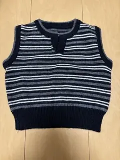 ストライプ ベスト 80cm ネイビー　コムサデモード