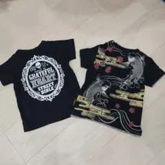 黒Tシャツ90cm ストリートスタイル Tシャツ 2枚セット