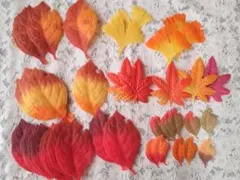 〜10/14 造花 紅葉 落ち葉 イチョウ 落ち葉セット 秋　フェイクグリーン