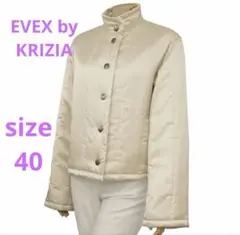 美品★クリッツィアEVEX by KRIZIA★白系★ロゴ釦中綿ジャケット★40