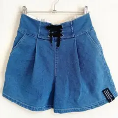 【最終値下げ】子供用 ショートパンツ ズボン 160cm デニム ブルー
